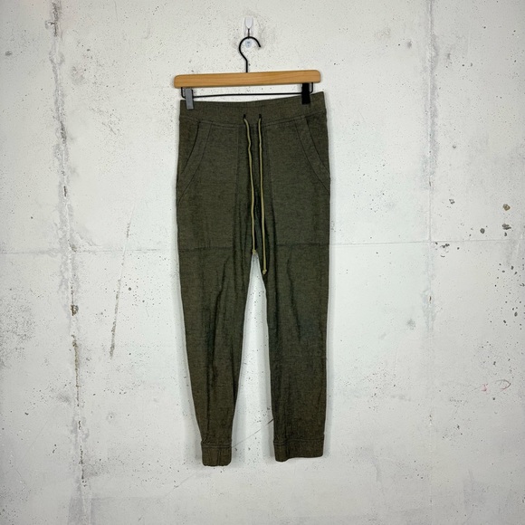 Prairie Underground Linen Like Jogger Sweatpants Tan Green Pants - Picture 1 of 9
